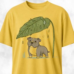 Pitbull Under A Leaf T Shirt Gift For Dog Lover