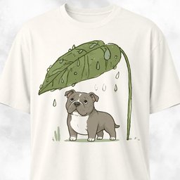 Pitbull Under A Leaf T Shirt Gift For Dog Lover