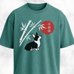 Japanese Art Corgi T Shirt Gift For Dog Lover