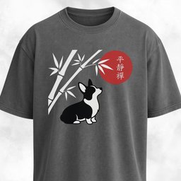 Japanese Art Corgi T Shirt Gift For Dog Lover