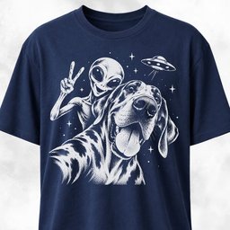 Great Dane Alien Selfie T Shirt Gift For Dog Lover