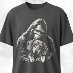 Sasquatch Hugging Doxie T Shirt Gift For Dog Lover
