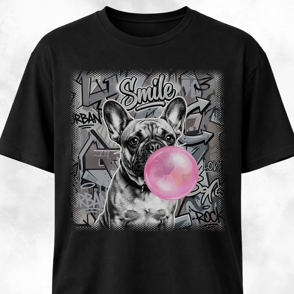 Pink Bubble Gum Cream Frenchie T Shirt Gift For Dog Lover