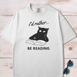 Sarcastic Cat Id Rather Be Reading T Shirt Gift For Cat Lover