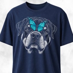 Rottweiler With Butterfly T Shirt Gift For Dog Lover
