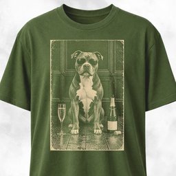 Pitbull With Champagne T Shirt Gift For Dog Lover