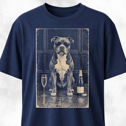 Pitbull With Champagne T Shirt Gift For Dog Lover
