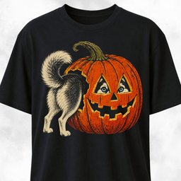 Husky In A Pumpkin T Shirt Gift For Dog Lover