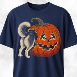 Husky In A Pumpkin T Shirt Gift For Dog Lover