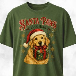 Santa Paws Is Coming Goldie T Shirt Gift For Dog Lover