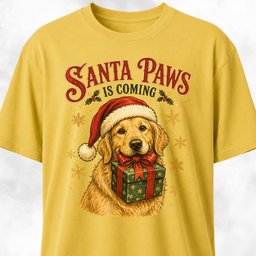 Santa Paws Is Coming Goldie T Shirt Gift For Dog Lover