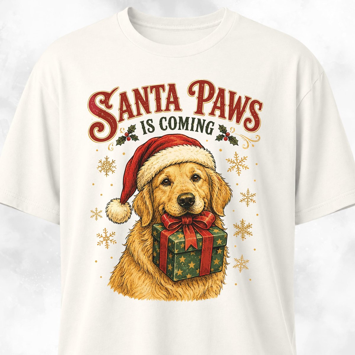 Santa Paws Is Coming Goldie T Shirt Gift For Dog Lover