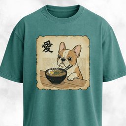 Japanese Tan French Bulldog Eating Ramen T Shirt Gift For Dog Lover