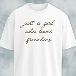 Just A Girl Who Loves Frenchies T Shirt Gift For Dog Lover