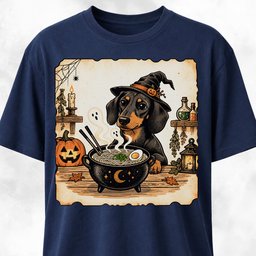 Halloween Dachshund Eating Ramen T Shirt Gift For Dog Lover