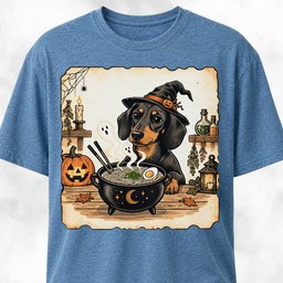Halloween Dachshund Eating Ramen T Shirt Gift For Dog Lover
