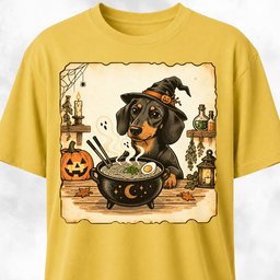 Halloween Dachshund Eating Ramen T Shirt Gift For Dog Lover