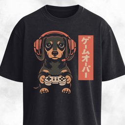 Retro Gamer Doxie T Shirt Gift For Dog Lover