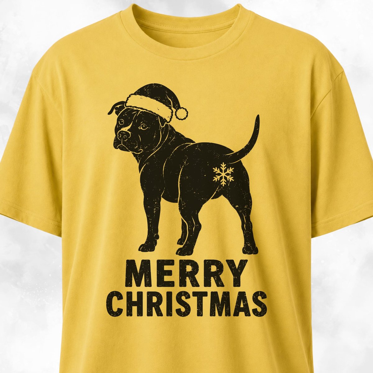 Merry Christmas Snowflake Butt Pitbull T Shirt Gift For Dog Lover
