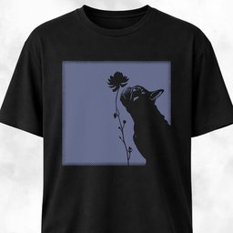 Negative Of Frenchie With Flower T Shirt Gift For Dog Lover