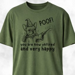 Poof Wizard French Bulldog T Shirt Gift For Dog Lover