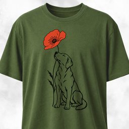 Labrador Smelling Poppy T Shirt Gift For Dog Lover