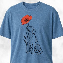 Labrador Smelling Poppy T Shirt Gift For Dog Lover