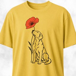 Labrador Smelling Poppy T Shirt Gift For Dog Lover