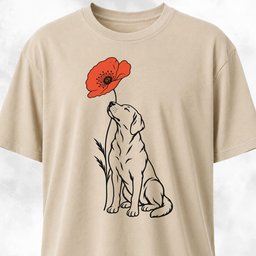 Labrador Smelling Poppy T Shirt Gift For Dog Lover