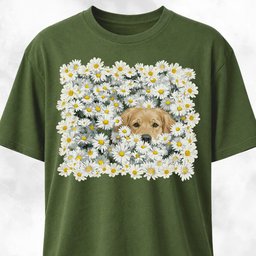 Goldie In A Daisies Field T Shirt Gift For Dog Lover