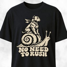 No Need To Rush Pittie On A Snail T Shirt Gift For Dog Lover