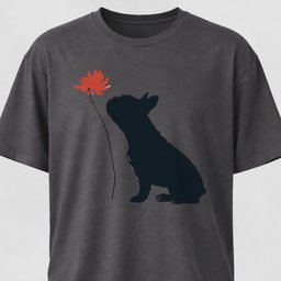 Red Flower French Bulldog T Shirt Gift For Dog Lover