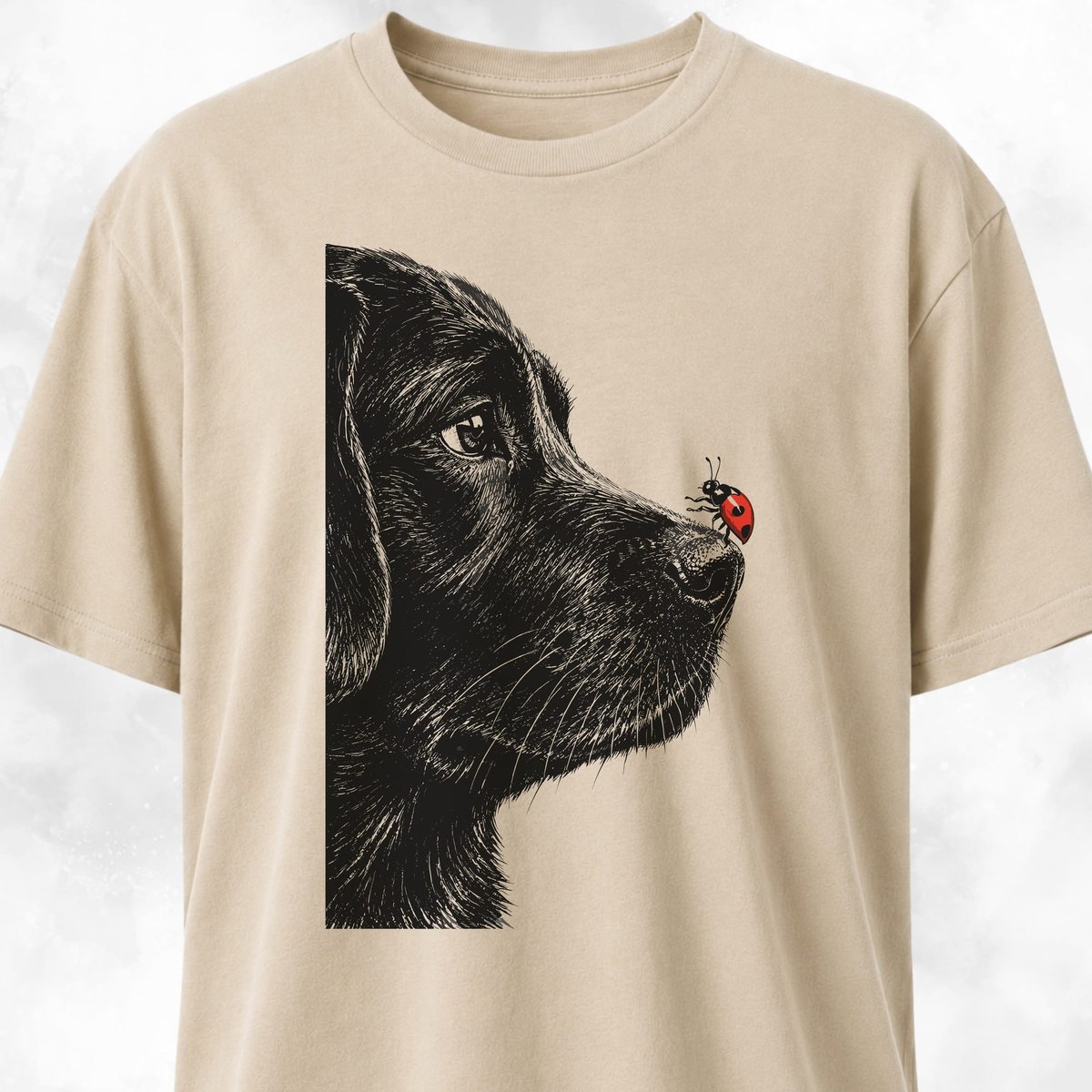 Labrador With Ladybug T Shirt Gift For Dog Lover