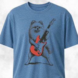 Pomeranian Playing Guitar T Shirt Gift For Dog Lover