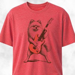 Pomeranian Playing Guitar T Shirt Gift For Dog Lover