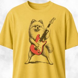 Pomeranian Playing Guitar T Shirt Gift For Dog Lover