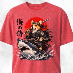 Samurai Corgi Riding A Shark T Shirt Gift For Dog Lover