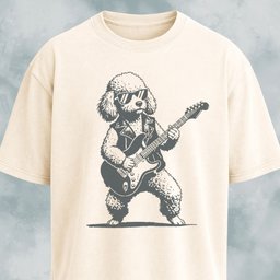 Rockstar Poodle Playing The Guitar T Shirt Gift For Dog Lover
