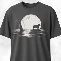 Moonlit Loch Ness Bulldog T Shirt Gift For Dog Lover