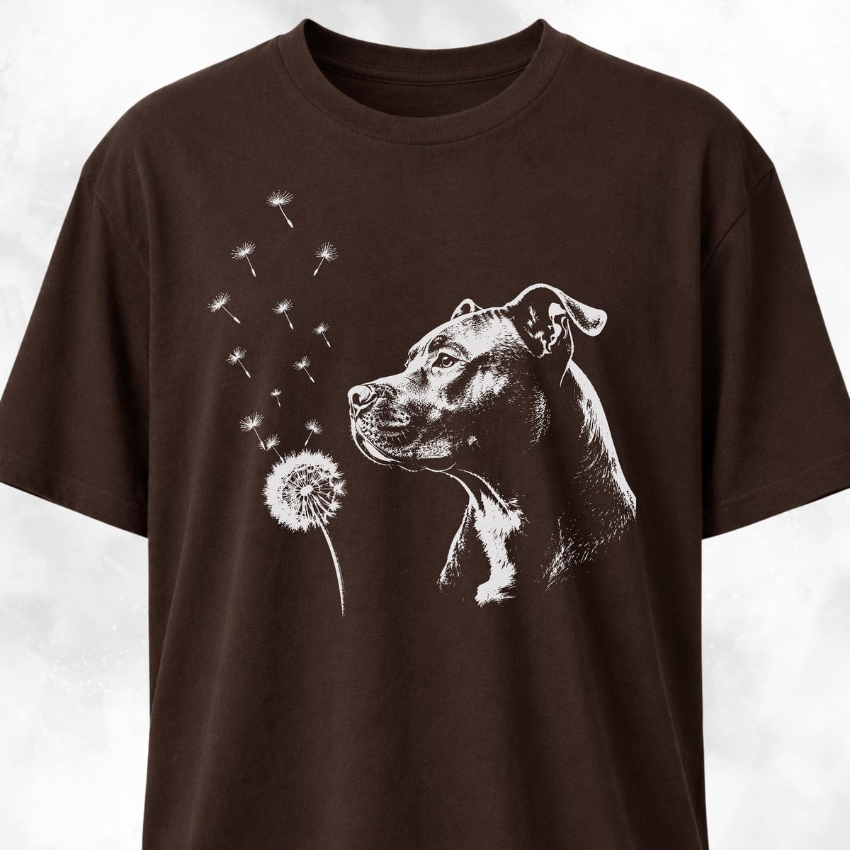 Pittie Blowing Dandelion T Shirt Gift For Dog Lover