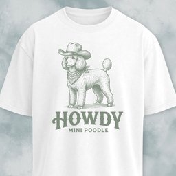 Howdy Mini Poodle T Shirt Gift For Dog Lover