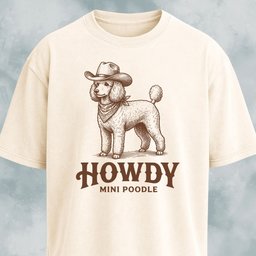 Howdy Mini Poodle T Shirt Gift For Dog Lover