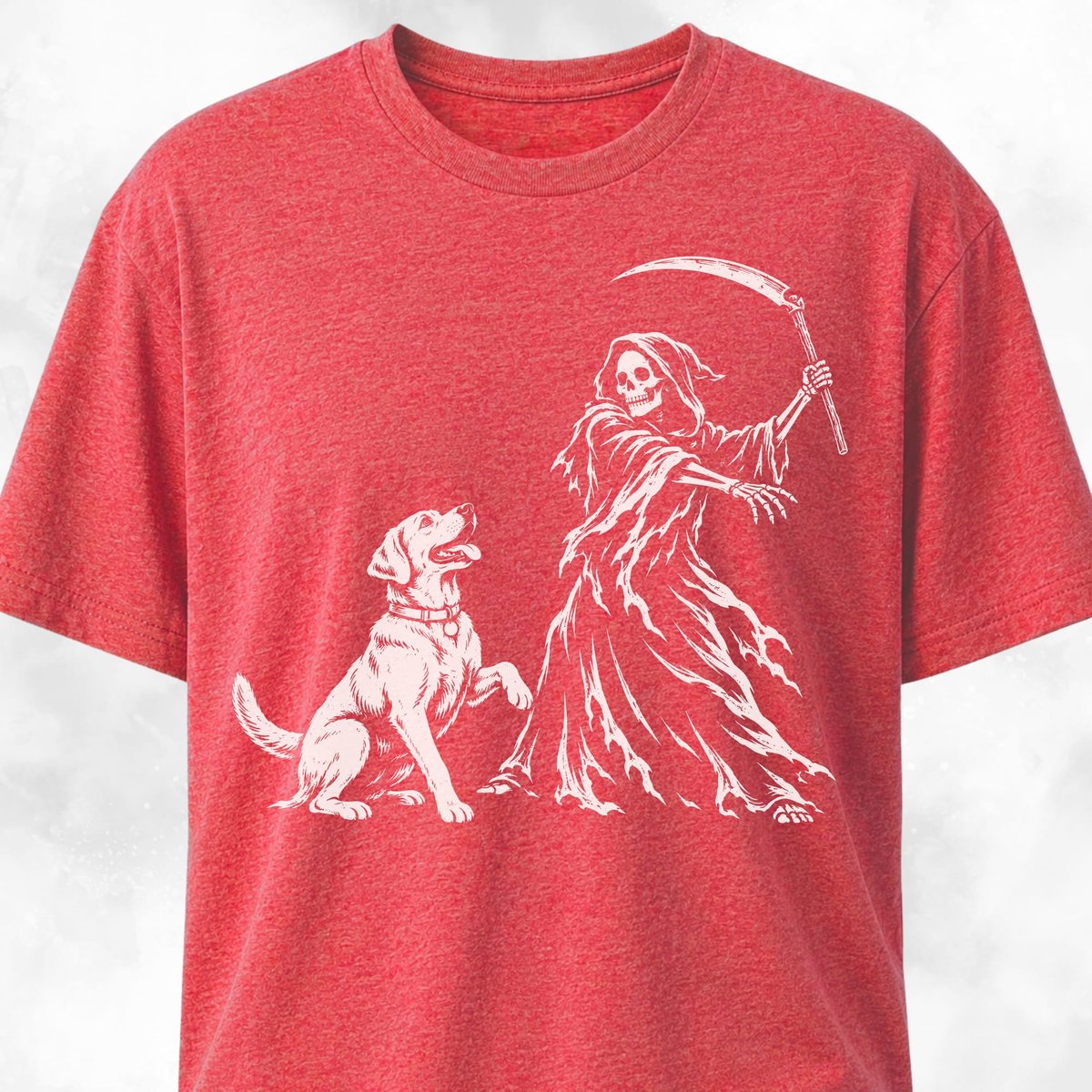 Playful Grim Reaper Labrador T Shirt Gift For Dog Lover