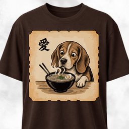 Japanese Beagle Eating Ramen T Shirt Gift For Dog Lover