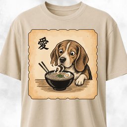 Japanese Beagle Eating Ramen T Shirt Gift For Dog Lover