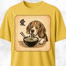 Japanese Beagle Eating Ramen T Shirt Gift For Dog Lover