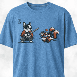 Samurai Frenchie Fighting Squirrels T Shirt Gift For Dog Lover