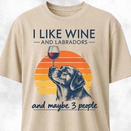 I Like Wine And Labradors T Shirt Gift For Dog Lover