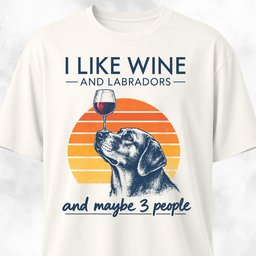 I Like Wine And Labradors T Shirt Gift For Dog Lover