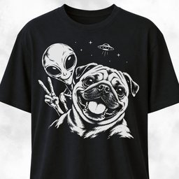 Pug Alien Selfie T Shirt Gift For Dog Lover